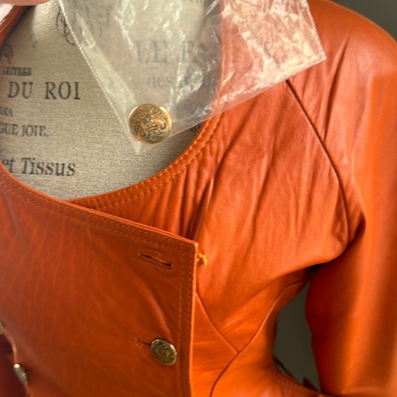 Vintage Sema burnt orange leather suit size 40 - Picture 4 of 16